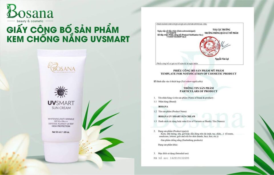 Kem chống nắng UV Smart Bosana